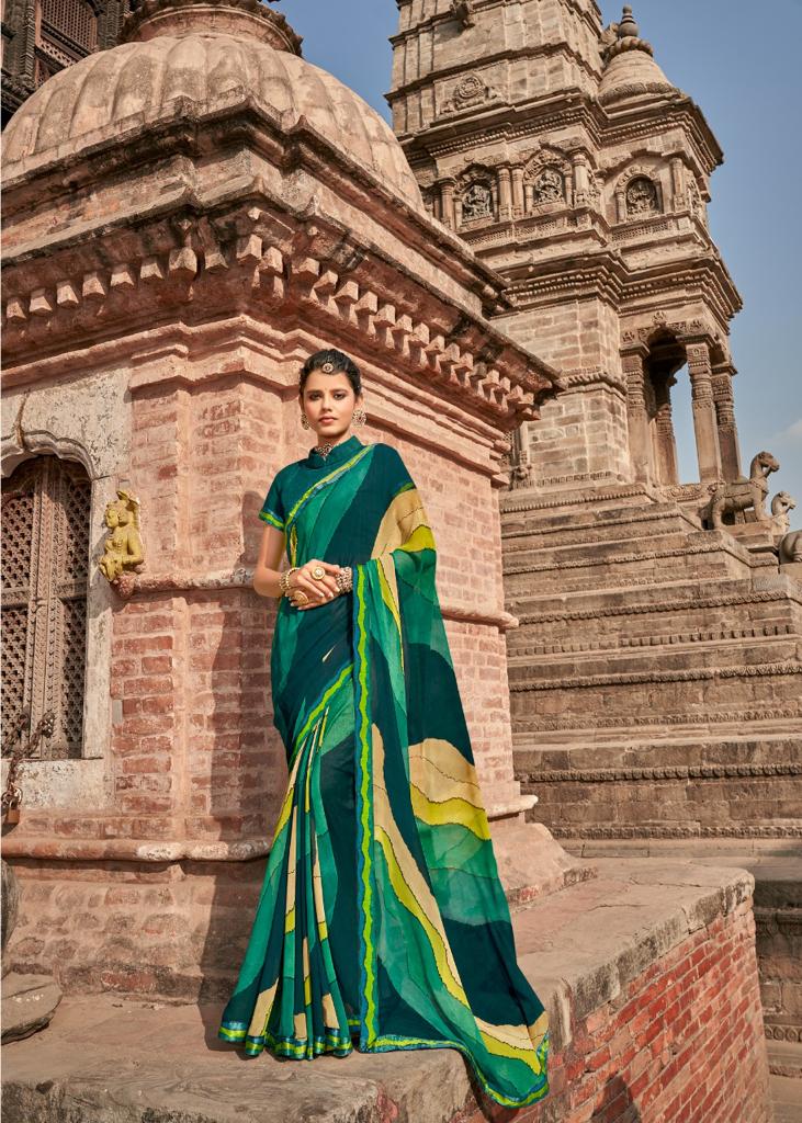 Kashvi Virasat Fancy Wear Georgette Printed Stylish Saree Collection